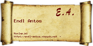 Endl Antos névjegykártya
